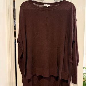 H&M long lightweight Brown Long Sleeve Sweater with center seam